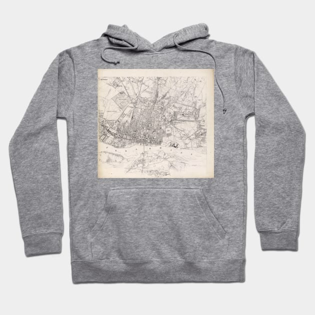 Vintage Map of Warsaw Poland (1836) Hoodie by Bravuramedia